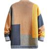 imageINVACHI Mens Cardigan Sweater Colorful Graphic Sweater for Men Casual VNeck Knit SweaterKhaki