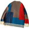 imageINVACHI Mens Cardigan Sweater Colorful Graphic Sweater for Men Casual VNeck Knit SweaterRed