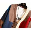 imageINVACHI Mens Cardigan Sweater Colorful Graphic Sweater for Men Casual VNeck Knit SweaterRed