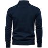 imageINVACHI Mens Quarter Zip Pullover Casual Slim Fit Polo Sweaters Lightweight Mock Neck Knitted Sweater for MenBlack