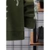 imageINVACHI Mens Skeleton Cardigan VNeck Goth Sweater for Men Oversized Outwear Knitted CoatArmy Green