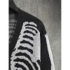 imageINVACHI Mens Skeleton Cardigan VNeck Goth Sweater for Men Oversized Outwear Knitted CoatBlack