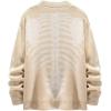 imageINVACHI Mens Skeleton Cardigan VNeck Goth Sweater for Men Oversized Outwear Knitted CoatKhaki