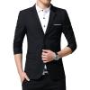 imageINVACHI Casual Blazer for Men Lightweight Slim Fit Suit Blazer Two Buttons Black Dress Jacket with Notched CollarBlack