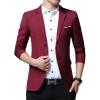 imageINVACHI Casual Blazer for Men Lightweight Slim Fit Suit Blazer Two Buttons Black Dress Jacket with Notched CollarWine Red