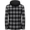 imageINVACHI Flannel Jackets for Men Long Sleeve Plaid Shirt Jacket Fleece Lined Winter Coat with Detachable HoodBlack
