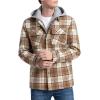 imageINVACHI Flannel Jackets for Men Long Sleeve Plaid Shirt Jacket Fleece Lined Winter Coat with Detachable HoodYellow01