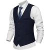 imageINVACHI Formal Suit Vest for Men Single Breasted Waistcoat Mens Tuxedo Dress Vest with PocketsBlack