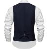 imageINVACHI Formal Suit Vest for Men Single Breasted Waistcoat Mens Tuxedo Dress Vest with PocketsBlack