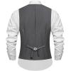 imageINVACHI Formal Suit Vest for Men Single Breasted Waistcoat Mens Tuxedo Dress Vest with PocketsGrey