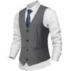 imageINVACHI Formal Suit Vest for Men Single Breasted Waistcoat Mens Tuxedo Dress Vest with PocketsGrey