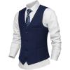 imageINVACHI Formal Suit Vest for Men Single Breasted Waistcoat Mens Tuxedo Dress Vest with PocketsNavy Blue
