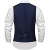 imageINVACHI Formal Suit Vest for Men Single Breasted Waistcoat Mens Tuxedo Dress Vest with PocketsNavy Blue