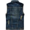 imageINVACHI Mens Casual Lapel Denim Vest Vintage Sleeveless Jeans Vest Slim Fit JacketBlue813