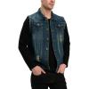 imageINVACHI Mens Casual Lapel Denim Vest Vintage Sleeveless Jeans Vest Slim Fit JacketBlue813