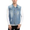 imageINVACHI Mens Casual Lapel Denim Vest Vintage Sleeveless Jeans Vest Slim Fit JacketLight Blue