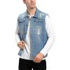 imageINVACHI Mens Casual Lapel Denim Vest Vintage Sleeveless Jeans Vest Slim Fit JacketLight Blue