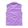 imageINVACHI Mens Casual Lapel Denim Vest Vintage Sleeveless Jeans Vest Slim Fit JacketPurple