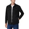 imageINVACHI Mens Corduroy Plaid Shacket Mens Casual Shirt Jacket Cotton Flannel Jacket for MenBlack