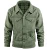 imageINVACHI Mens Denim Shirt Jacket Plaid Flannel Lined Shacket Casual Lightweight Trucker Cargo CoatGreen