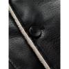 imageINVACHI Mens Faux Fur Leather Trench Coat Winter Warm Fleece Lining Jacket with LapelBlack