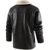 imageINVACHI Mens Faux Fur Leather Trench Coat Winter Warm Fleece Lining Jacket with LapelBlack