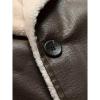 imageINVACHI Mens Faux Fur Leather Trench Coat Winter Warm Fleece Lining Jacket with LapelBrown