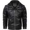 imageINVACHI Mens Faux Leather Bomber Jacket Hooded Fleece Lining Coat for Men Winter Warm Motorcycle JacketBlack