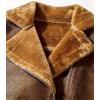 imageINVACHI Mens Faux Leather Fleece Jacket Sherpa Lined Warm Jacket FallampampWinter Trucker Jacket with Fur Notched LapelBrown