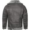 imageINVACHI Mens Faux Leather Fleece Jacket Sherpa Lined Warm Jacket FallampampWinter Trucker Jacket with Fur Notched LapelGrey