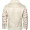 imageINVACHI Mens Faux Leather Fleece Jacket Sherpa Lined Warm Jacket FallampampWinter Trucker Jacket with Fur Notched LapelWhite