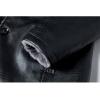 imageINVACHI Mens Faux Leather Fur Collar MidLength Jacket Padded Lining Winter Warm Lapel Trench CoatBlack