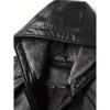 imageINVACHI Mens Faux Leather Jacket Fleece Lining Motorcycle Jacket Waterproof Windproof PU Bomber Jacket HoodedBlack