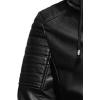 imageINVACHI Mens Faux Leather Jacket Fleece Lining Motorcycle Jacket Waterproof Windproof PU Bomber Jacket HoodedNewblack