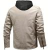 imageINVACHI Mens Faux Leather Jacket Fleece Lining Motorcycle Jacket Waterproof Windproof PU Bomber Jacket HoodedNewwhite