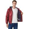 imageINVACHI Mens Faux Leather Jacket Fleece Lining Motorcycle Jacket Waterproof Windproof PU Bomber Jacket HoodedRed