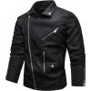 imageINVACHI Mens Faux Leather Jacket Lightweight Motorcycle Riding Jacket with Stand Collar01black
