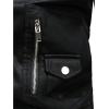 imageINVACHI Mens Faux Leather Jacket Lightweight Motorcycle Riding Jacket with Stand Collar01black