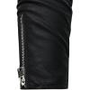 imageINVACHI Mens Faux Leather Jacket Lightweight Motorcycle Riding Jacket with Stand Collar01black