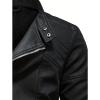 imageINVACHI Mens Faux Leather Jacket Lightweight Motorcycle Riding Jacket with Stand CollarBlack