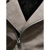 imageINVACHI Mens Faux Leather Jacket Lightweight Motorcycle Riding Jacket with Stand CollarKhaki