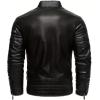imageINVACHI Mens Faux Leather Jacket Waterproof Motorcycle Jacket Men Sherpa Lined Bomber Jacket Men with Fur LapelBlack