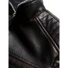 imageINVACHI Mens Faux Leather Jacket Waterproof Motorcycle Jacket Men Sherpa Lined Bomber Jacket Men with Fur LapelRetro Black