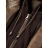 imageINVACHI Mens Faux Leather Motorcycle Jacket Biker Coat with Hood PU Waterproof Vintage Bomber for MenBrown