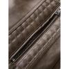 imageINVACHI Mens Faux Leather Motorcycle Jacket Biker Coat with Hood PU Waterproof Vintage Bomber for MenBrown