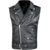 imageINVACHI Mens Faux Leather Motorcycle Vest Riding Club Biker Vest Sleeveless Jacket with Adjustable Belt
