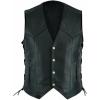imageINVACHI Mens Faux Leather Motorcycle Vest Sleeveless Biker Jacket for Men Black Harley VestBlack