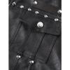imageINVACHI Mens Faux Leather Punk Vest Motorcycle Rivets Vest Riding Club Biker Vest for MenBlack