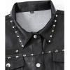 imageINVACHI Mens Faux Leather Punk Vest Motorcycle Rivets Vest Riding Club Biker Vest for MenBlack