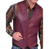 imageINVACHI Mens Faux Leather Suit Vest Western Cowboy Vest Men VNeck Dress WaistcoatsWine Red